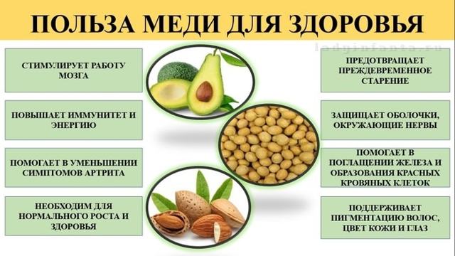 Користь і шкода міді для організму, в яких продуктах міститься