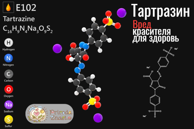Тартразин Е102: що це таке, з чого роблять, небезпечний чи ні, вплив на організм