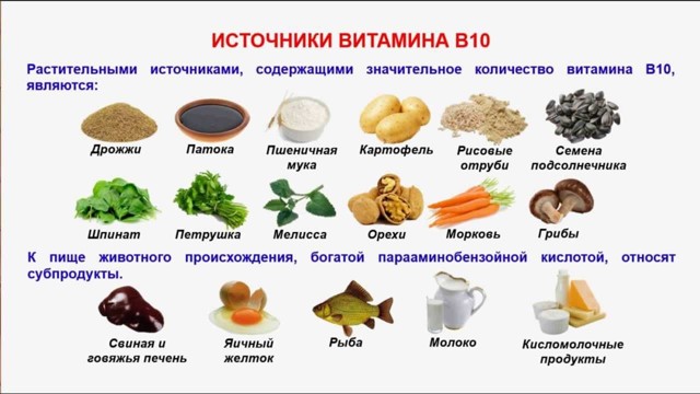 Вітамін В10 (параамінобензойна кислота): в чому полягає, для чого потрібен організму