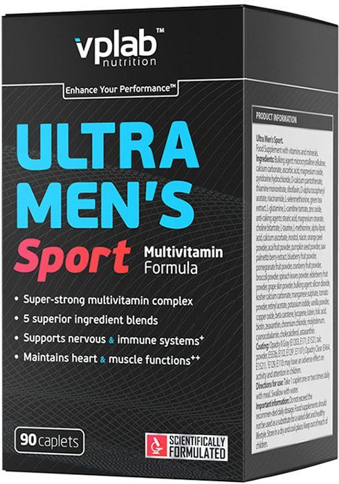 Вітаміни Ультра Менс Спорт: склад, спосіб застосування, відгуки