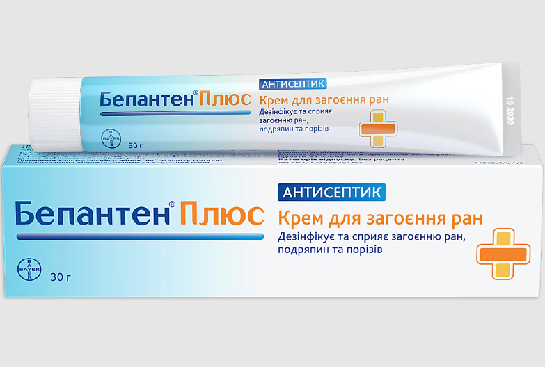 Бепантен® Плюс крем в упаковке (товар и фото сайта bepanthen.ua)