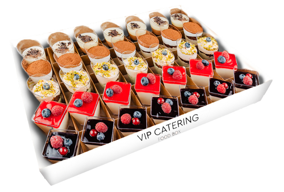 Сказочный бокс десертов в шотах (товар и фото магазина https://vipcatering-foodbox.com/) 