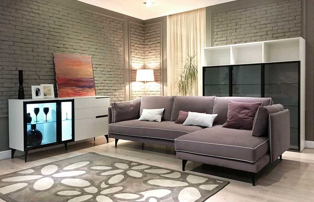 Современный угловой диван в квартире