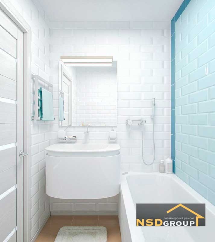 Ванная комната в светлых тонах для увеличения пространства