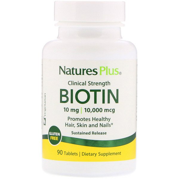 Nature's Plus, Біотин, з уповільненим вивільненням, 90 таблеток