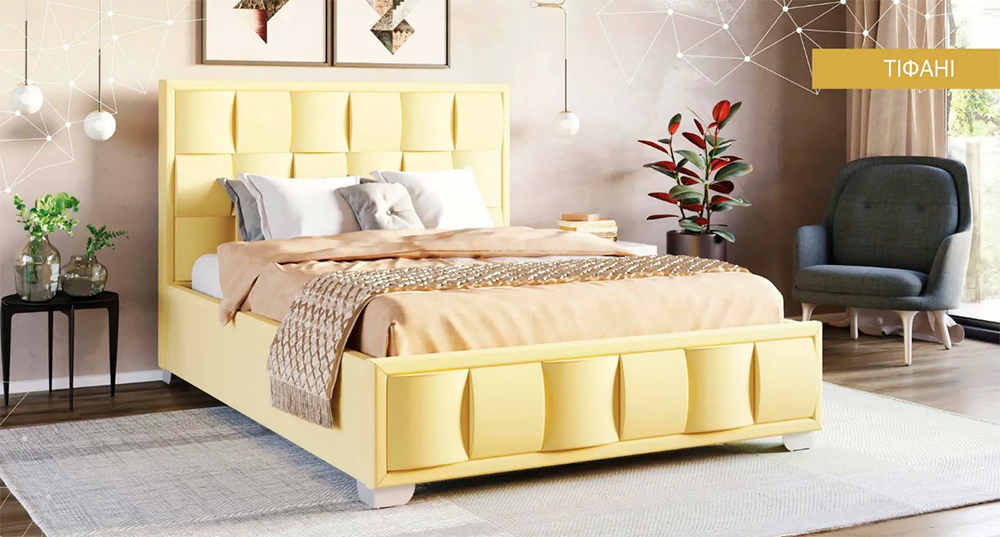 Современная, удобная двуспальная кровать «Тифани» (товар и фото магазина azbuka-mebeli.com.ua) 